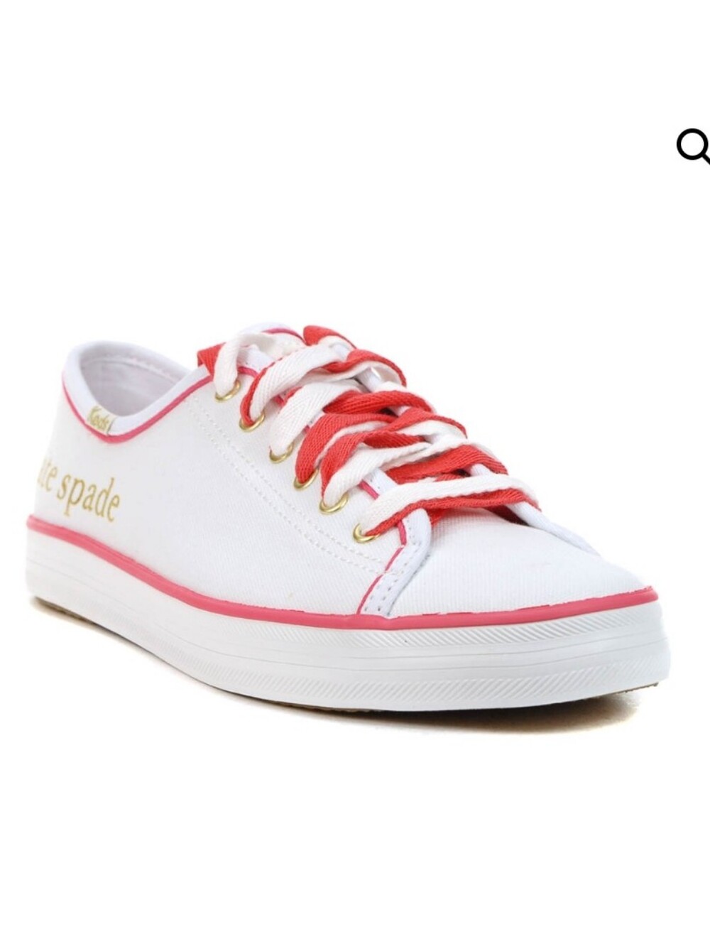 Keds x Kate Spade New York Kickstart Foil Logo White Sneakers Sz 6.5